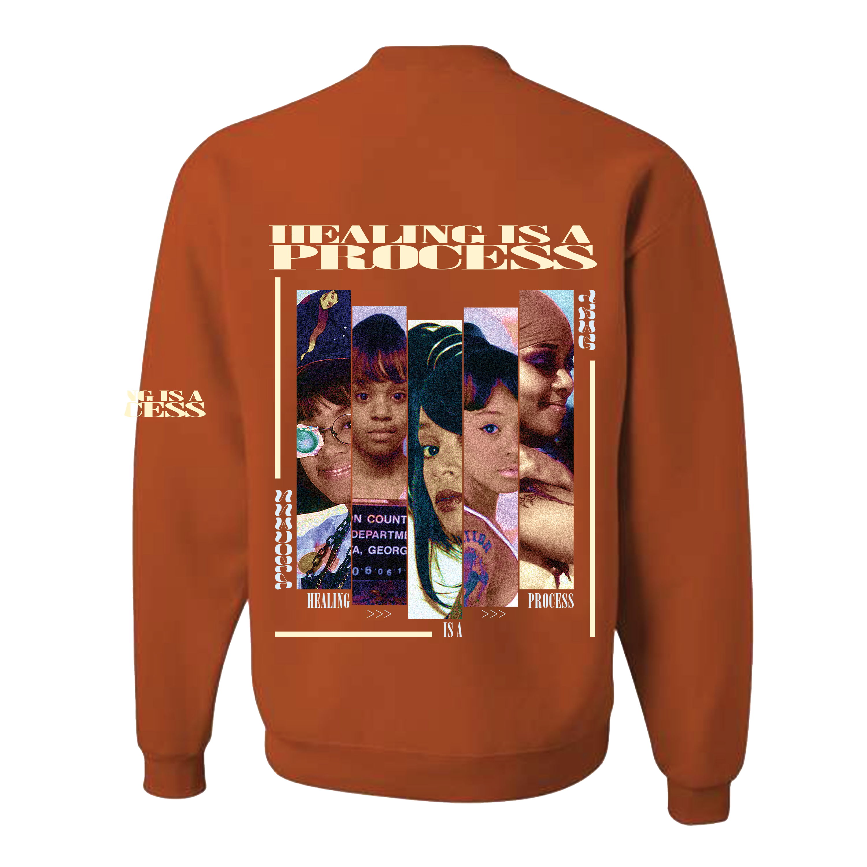 Healing Is A Process LeftEye Burnt Orange Crew Neck